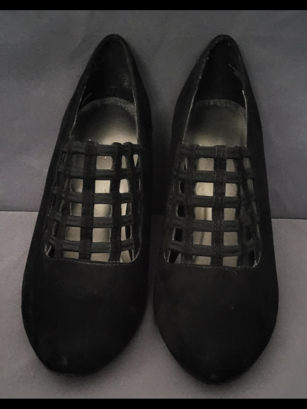 Impo Black Lattice Cutout Heels